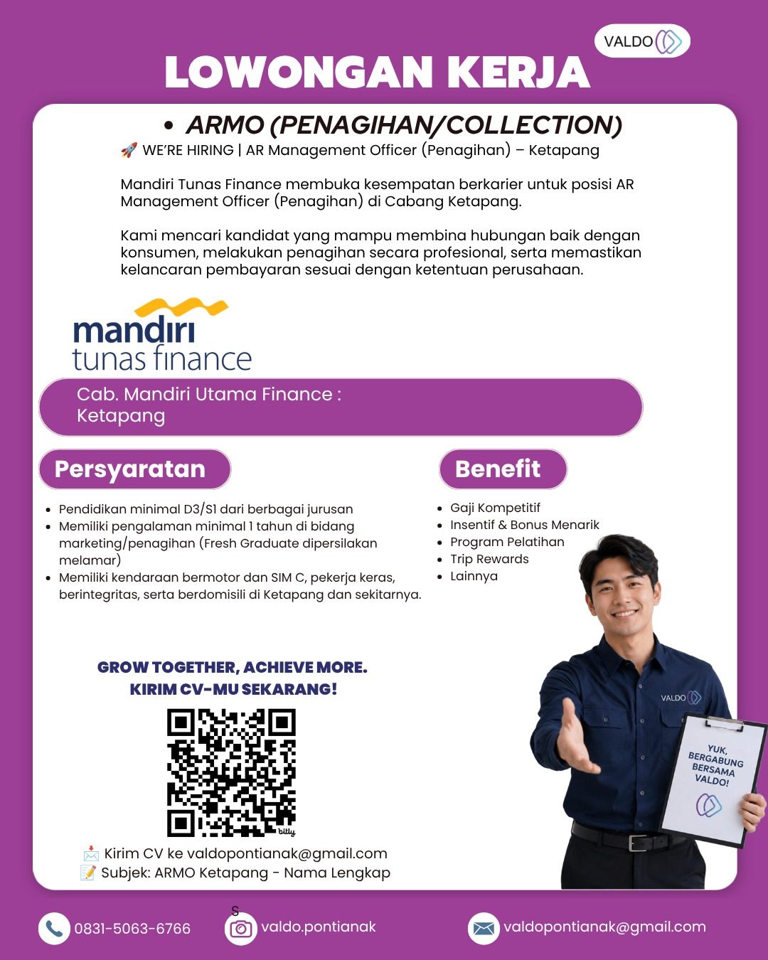 Flyer asli lowongan AR Management Officer (ARMO) – Penagihan/Collection